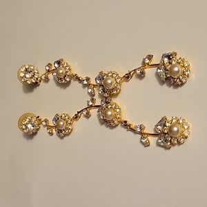Marie Ferre Vintage earrings crystal and pearl